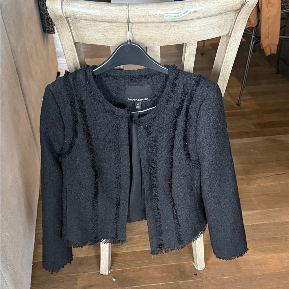 Banana Republic Black Fringed Blazer